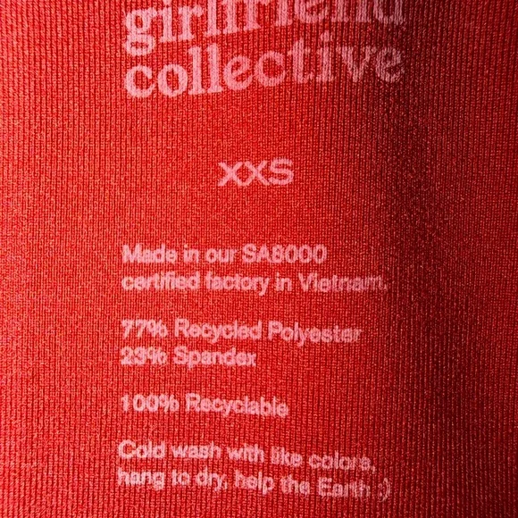 Girlfriend Collective Luxe High-Rise Leggings Burgundy Red – Women’s Sz XXS - Picture 8 of 9